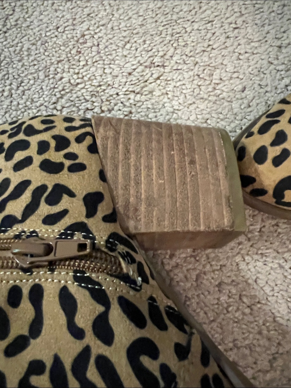 Carlos Santana Leopard Print Ankle Boots - Tan and Black - Picture 13 of 13
